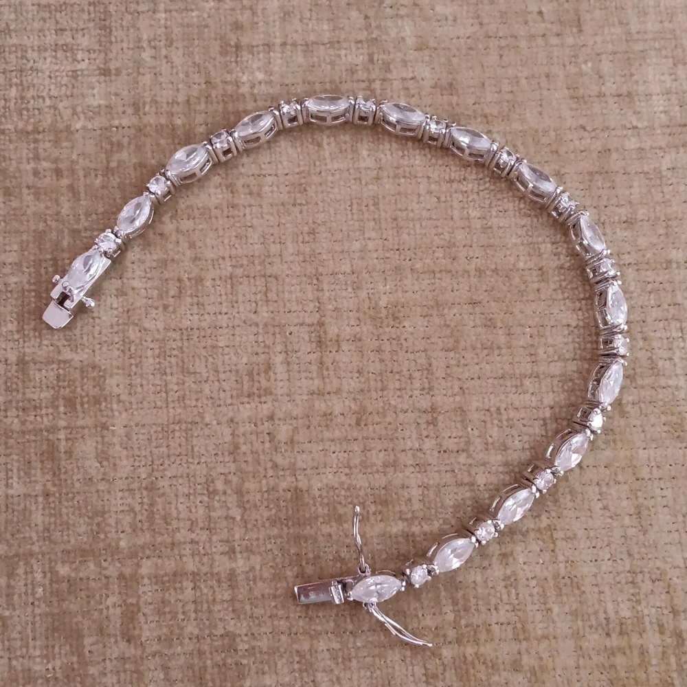 FAS Silver Rhinestone Tennis Bracelet - Picture 8 of 8